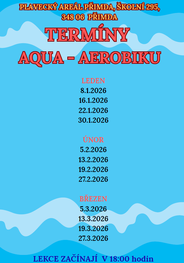 AQUA-AEROBIK LEKCE LEDEN – BŘEZEN